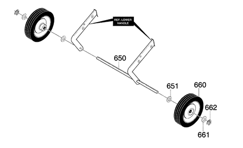 Wheels Diagram and Parts List for 620301X4D 2001 Briggs and Stratton Snow Blower